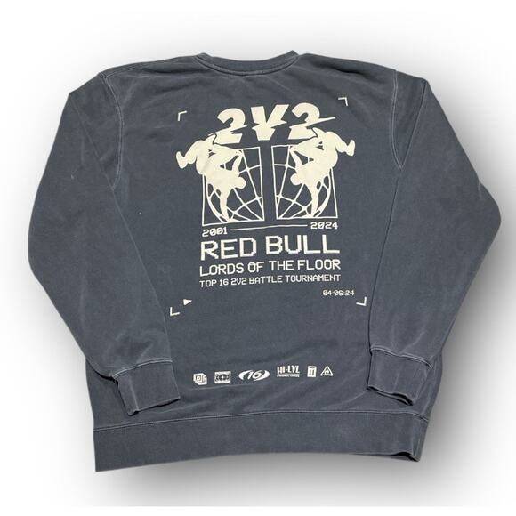 RED BULL LORDS OF THE FLOOR 2024 Pullover Crewneck Sweater Shirt Size L 23”x27” - Picture 1 of 5